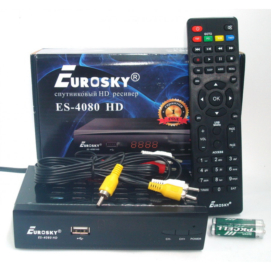 Купить Спутниковый ресивер тюнер Eurosky ES-4080 HD +Прошивка + шаринг ...